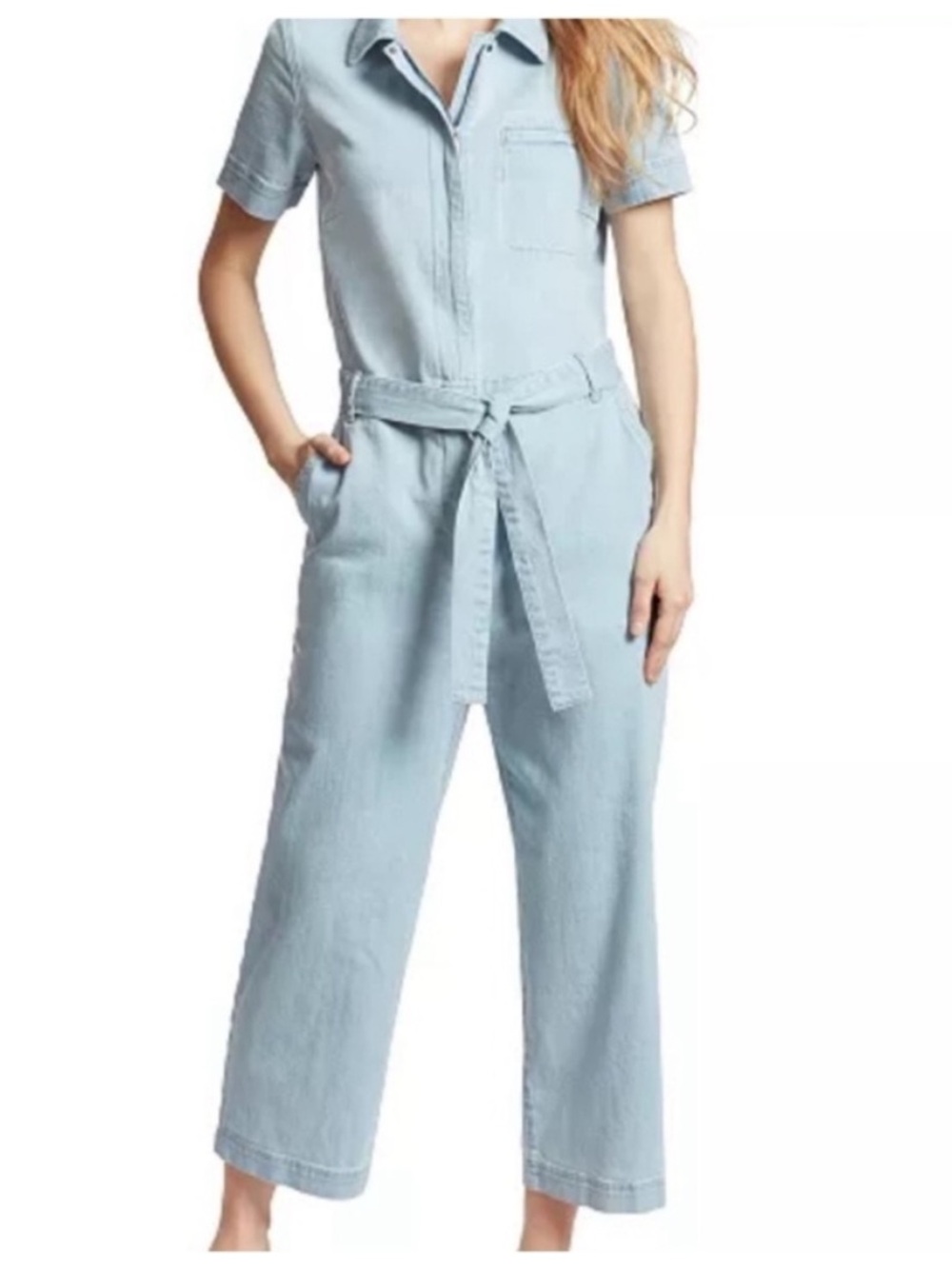 Ella Moss light denim wide leg jumpsuit
